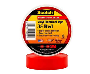 Scotch 35 Red 7 Mil Professional Grade Vinyl Electrical Tape - 3/4" x 66' Roll