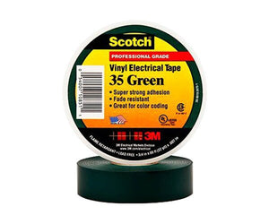 Scotch® 35 Green 7 Mil Vinyl Color Coding Electrical Tape - 3/4" x 66' Roll