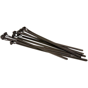 Hosa Technology WTI-294 8" Plastic Wire Ties with Release Tab (Pack of 10, Black)