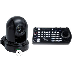 BirdDog Eyes P200 PTZ Kit with 3 x NDI Cameras and PTZ Keyboard (Black) - Voice and Video Sales
