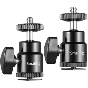 SmallRig Camera Hot Shoe Mount with 1/4"-20 Screw Ball Head (2-Pack) 2059